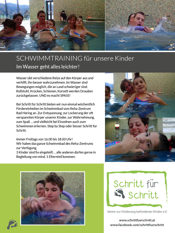 Schritt für Schritt Schwimmtraining Infofolder