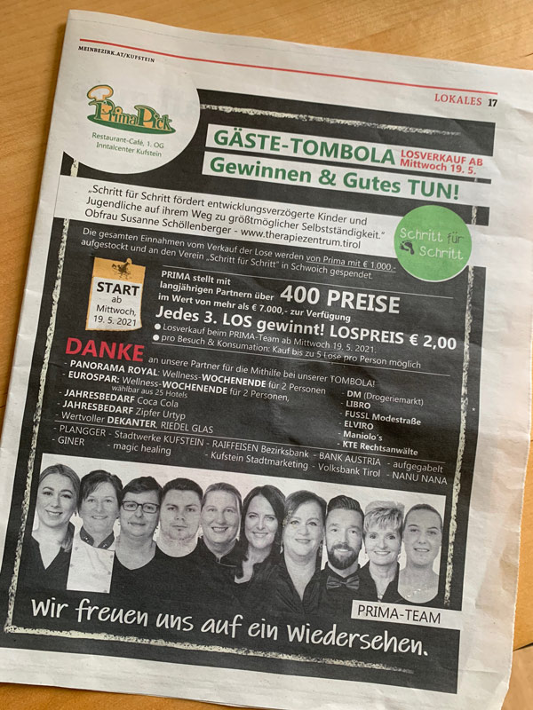 tombola-prima-kufstein Tombola im Prima Restaurant