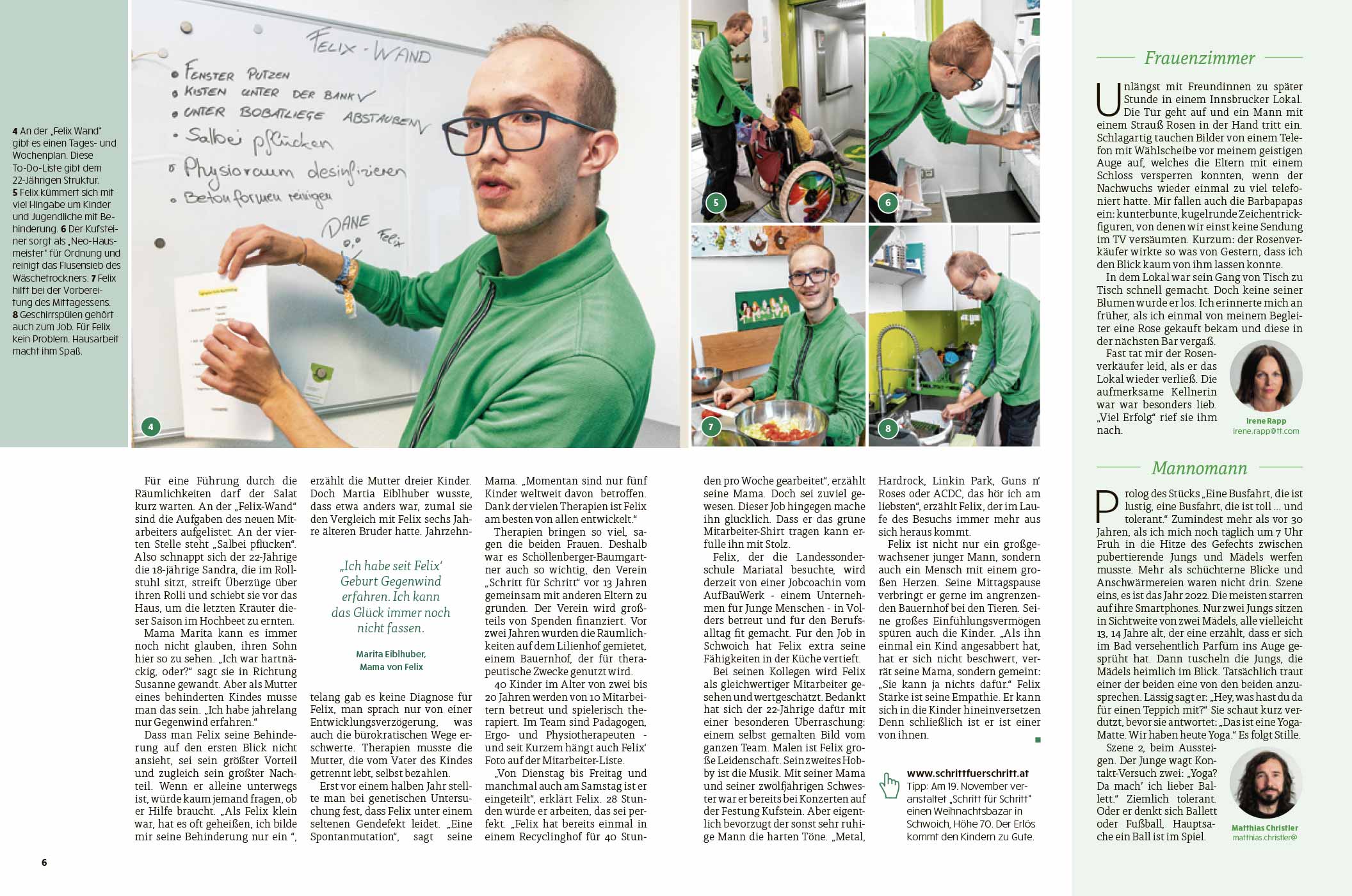 Bericht in der Tiroler Tageszeitung November 2022